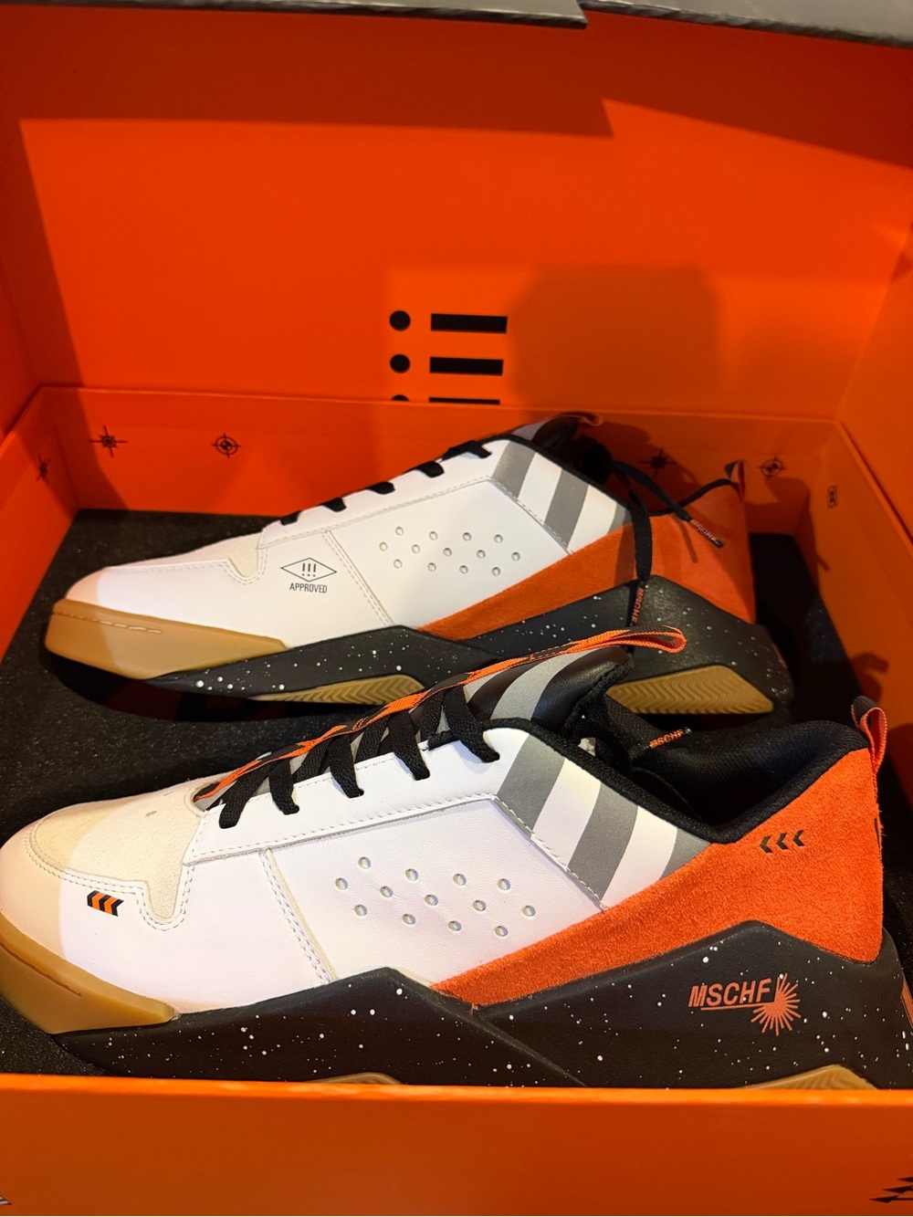 MSCHF White & Orange Low-Top Sneakers